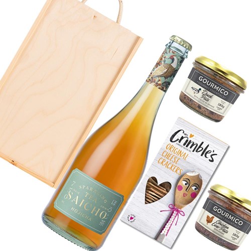 Saicho Hojicha Sparkling Tea 75cl And Pate Gift Box